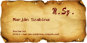 Marján Szabina névjegykártya